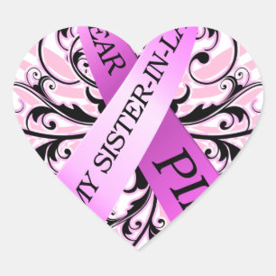 I Wear Pink for my Sister in Law.png Heart Sticker