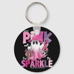 I Wear Pink For My Sparkle Ghost Breast Cancer Awa Key Ring