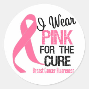 I Wear Pink For The Cure Classic Round Sticker