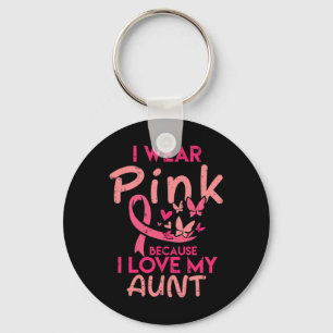 I Wear Pink I Love My Aunt Breast Cancer Awareness Key Ring