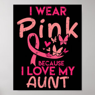 I Wear Pink I Love My Aunt Breast Cancer Awareness Poster