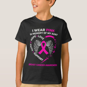 I Wear Pink In Memory Of My Aunt Breast Cancer Awa T-Shirt