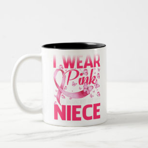 I Wear Pink In Memory Of My Niece Two-Tone Coffee Mug