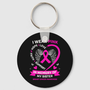 I Wear Pink In Memory Of My Sister Breast Cancer A Key Ring