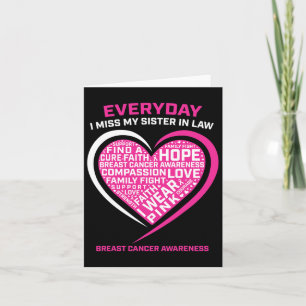 I Wear Pink In Memory Sister In Law Breast Cancer  Card
