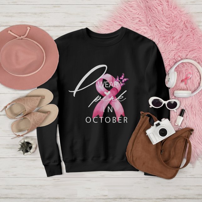 I Wear Pink in October Breast Cancer Awareness Sweatshirt (Creator Uploaded)