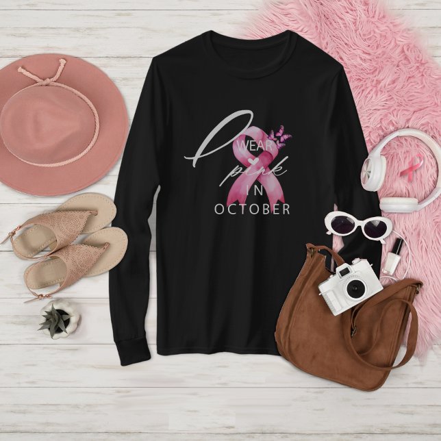 I Wear Pink in October Breast Cancer Awareness T-Shirt (Creator Uploaded)