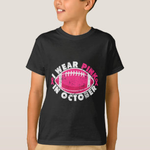 I Wear Pink In October Football Breast Cancer Awar T-Shirt