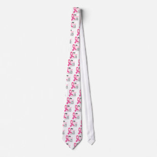 I Wear Pink Ribbon Breast Cancer Wife Tie