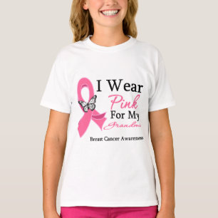 I Wear Pink Ribbon Grandma Breast Cancer T-Shirt