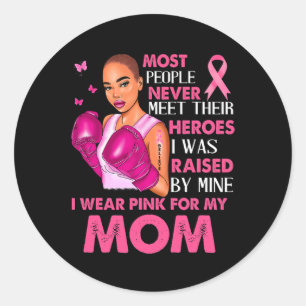 I Wear Pinks For My Mum Breast Cancer Awareness Su Classic Round Sticker