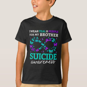 I Wear Purple And Teal For My Brother Suicide Prev T-Shirt