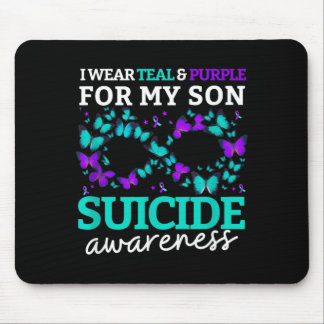 I Wear Purple And Teal For My Son Prevention 2025 Mouse Pad