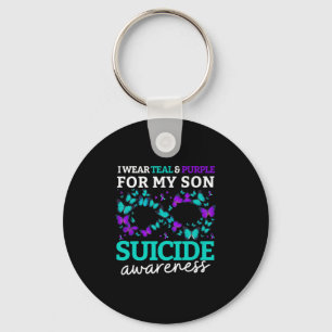 I Wear Purple And Teal For My Son Suicide Preventi Key Ring