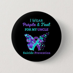 I Wear Purple And Teal For My Uncle Suicide Preven 6 Cm Round Badge
