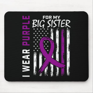 I Wear Purple Big Sister Pancreatic Cancer Awarene Mouse Pad