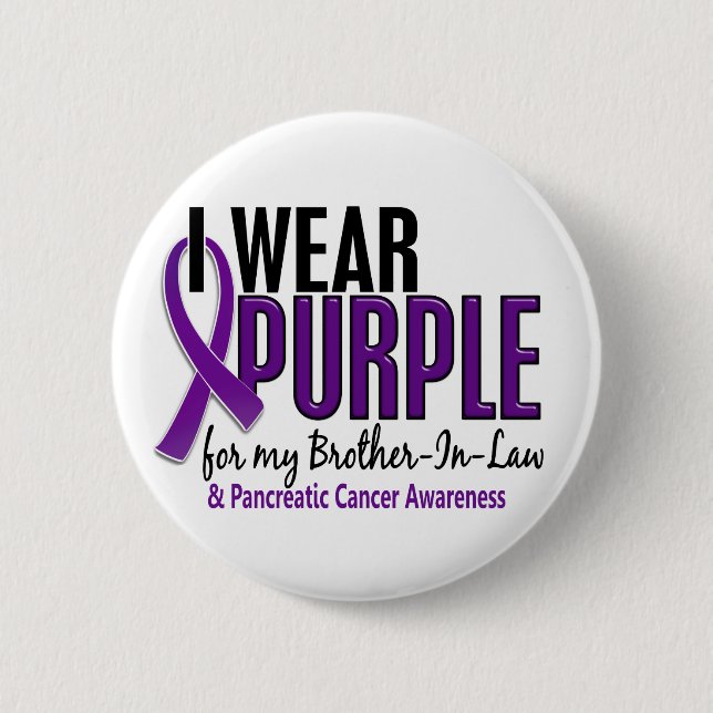 I Wear Purple Brother-In-Law 10 Pancreatic Cancer 6 Cm Round Badge (Front)