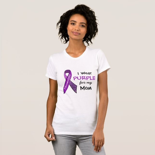 I Wear Purple e for my Mum Fibromyalgia Shirt (Front Full)