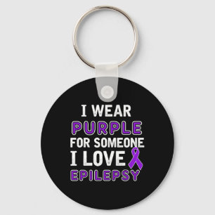 I Wear Purple - Epilepsy Awareness Key Ring