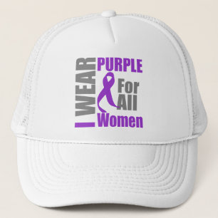 I Wear Purple For All Women Domestic Violence Trucker Hat