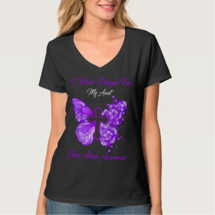 I Wear Purple For Aunt Elder Abuse Awareness T-Shirt