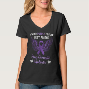 I Wear Purple For Best Friend Domestic Violence Aw T-Shirt