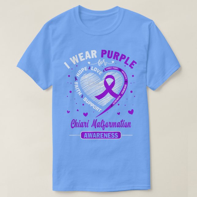 I Wear Purple For Chiari Malformation Awareness Ri T-Shirt (Design Front)