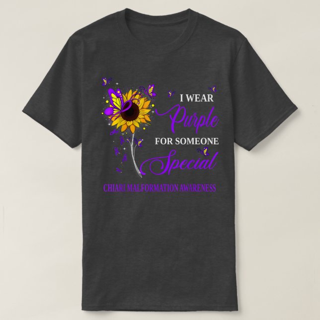 I Wear Purple For Chiari Malformation Awareness Su T-Shirt (Design Front)