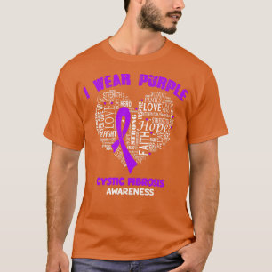 I Wear Purple For Cystic Fibrosis Awareness Faith T-Shirt