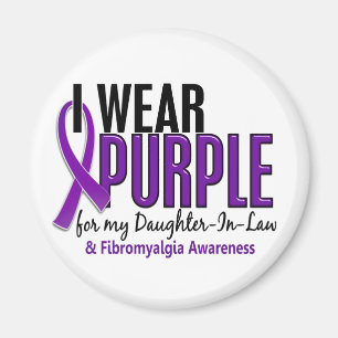 I Wear Purple For Daughter-In-Law 10 Fibromyalgia Magnet