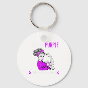 I Wear Purple For Dementia Heimers Awareness _1  Key Ring