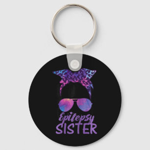 I Wear Purple For Epilepsy Awareness Epilepsy Sist Key Ring