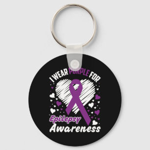 I Wear Purple For Epilepsy Awareness Key Ring
