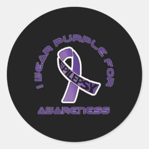 I Wear Purple For Epilepsy Awareness November Classic Round Sticker