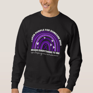 I Wear Purple For Epilepsy Awareness Purple Ribbon Sweatshirt