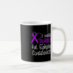 I Wear Purple For Epilepsy Awareness Ribbon Coffee Mug