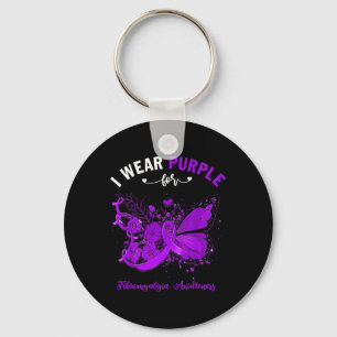 I Wear Purple For Fibromyalgia Awareness 1  Key Ring