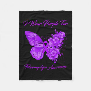 I Wear Purple For Fibromyalgia Awareness 2 Fleece Blanket