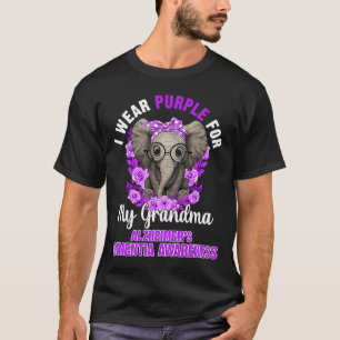 I Wear Purple For Grandma Dementia Awareness Eleph T-Shirt