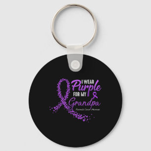 I Wear Purple For GRANDPA Pancreatic Cancer Awaren Key Ring