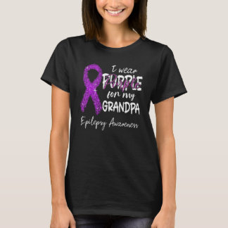 I Wear Purple For Grandpa Purple Ribbon Epilepsy A T-Shirt