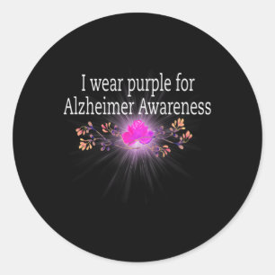 I Wear Purple For Heimerheimer Awareness  Classic Round Sticker