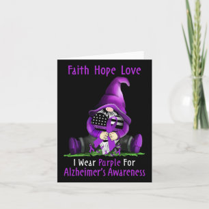 I Wear Purple For Heimerheimer Awareness Gnome Fai Card