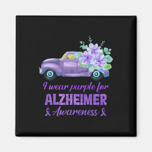 I Wear Purple For Heimerheimer Awareness Truck Flo Magnet