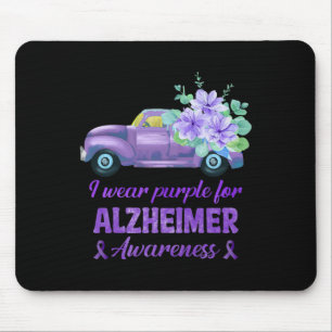 I Wear Purple For Heimerheimer Awareness Truck Flo Mouse Pad