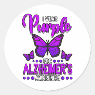 I Wear Purple For Heimers Awareness _1 Classic Round Sticker
