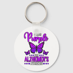 I Wear Purple For Heimers Awareness _1 Key Ring