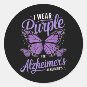 I Wear Purple For Heimers Awareness Heimers Classic Round Sticker