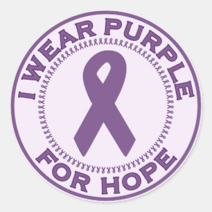 I Wear Purple For Hope Classic Round Sticker