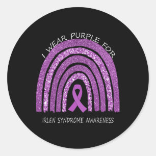 I Wear Purple For Irlen Syndrome Awareness  Classic Round Sticker